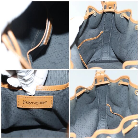 SAINT LAURENT Shoulder Bag PVC Canvas Black Gold Auth 141268 - Picture 15 of 16